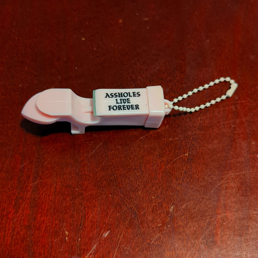 Assholes live forever pink bottle opener keychain new!